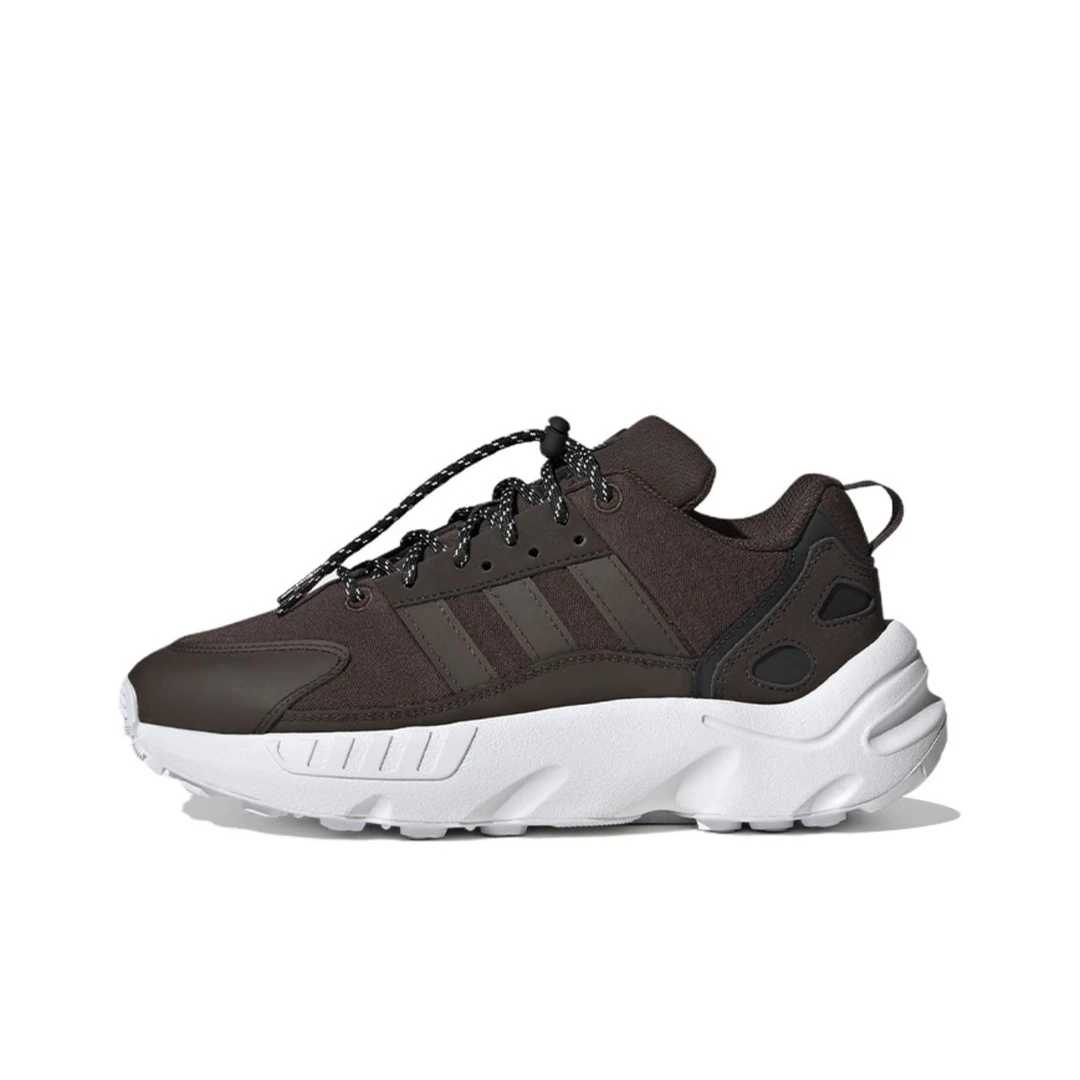 Adidas originals ZX 22 防滑耐磨轻便 运动休闲鞋 咖啡色HQ1578