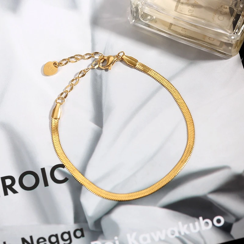 合金手链 女士扁蛇骨手链