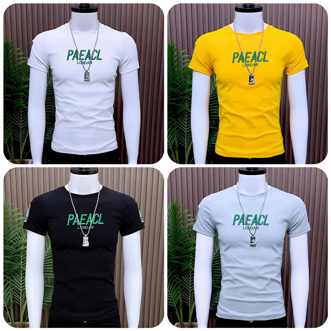 字母刺绣男士圆领半袖t韩版修身潮流男短袖网红百搭精神小伙T恤衫