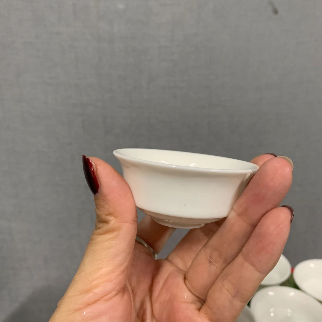 高温纯白瓷拍一发12个泡茶福利杯品茗杯茶庄私人刻字礼品小茶杯