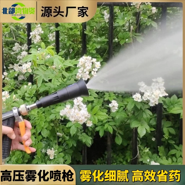 台湾农用手喷枪动力喷雾化器高压可调远程陶瓷枪螺纹高效电动内丝