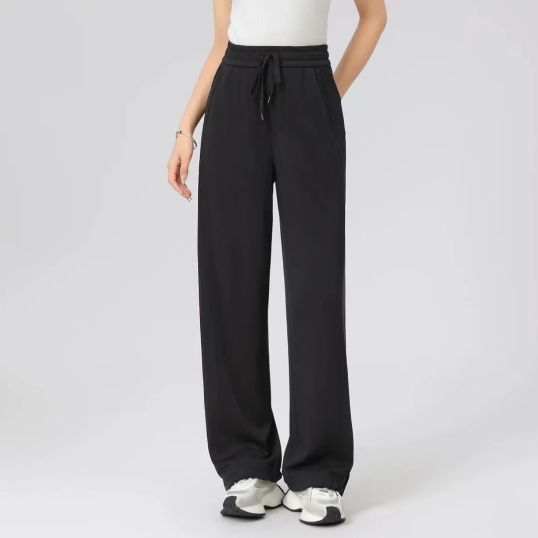 AMASS/阿玛施新款垂感直筒裤宽松早春百搭松紧腰休闲裤女5100515