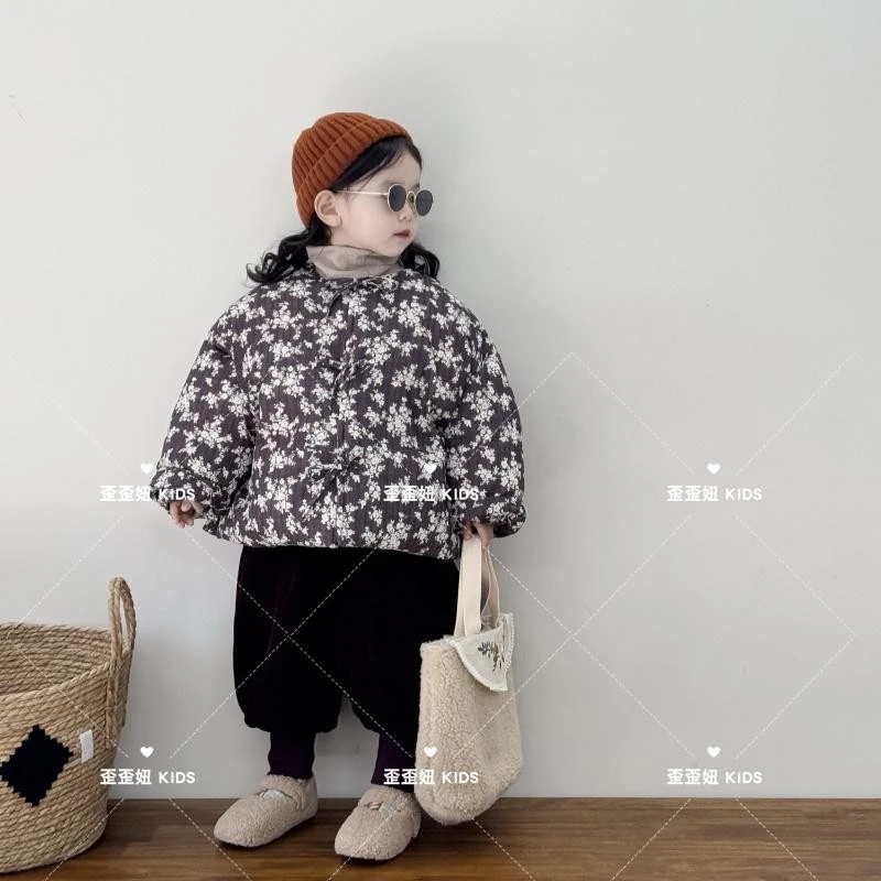 【歪歪妞童装】241833女童宝宝复古森系加厚保暖棉服中小童宝宝棉衣
