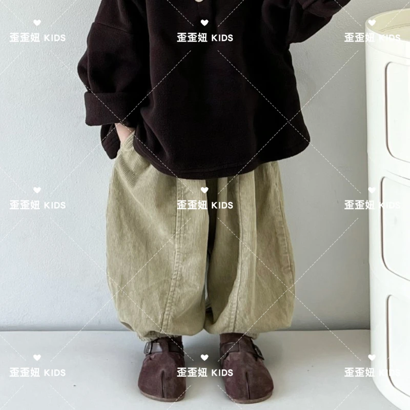 【歪歪妞童装】23039儿童复古中性灯芯绒长裤日韩男女童森系休闲裤