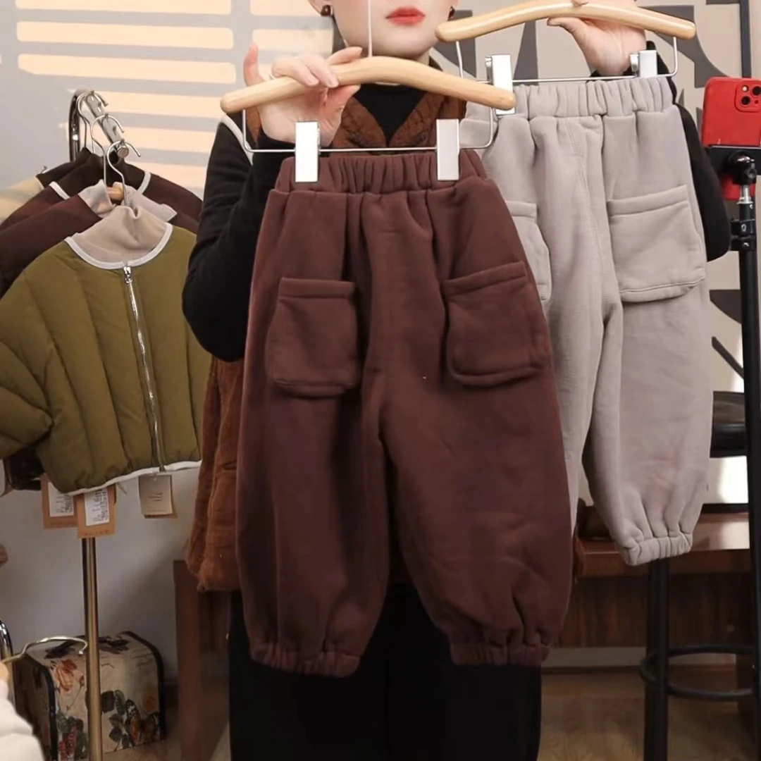 【歪歪妞童装】2355儿童洋气休闲裤宝宝加绒裤子男女童舒适运动裤