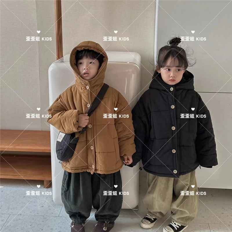 【歪歪妞童装】2222儿童三防夹棉加厚连帽棉服外套韩系蚕丝棉棉袄