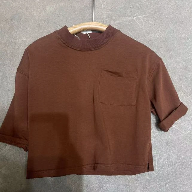 【歪歪妞童装】2306儿童极简复古中性圆领长袖T恤