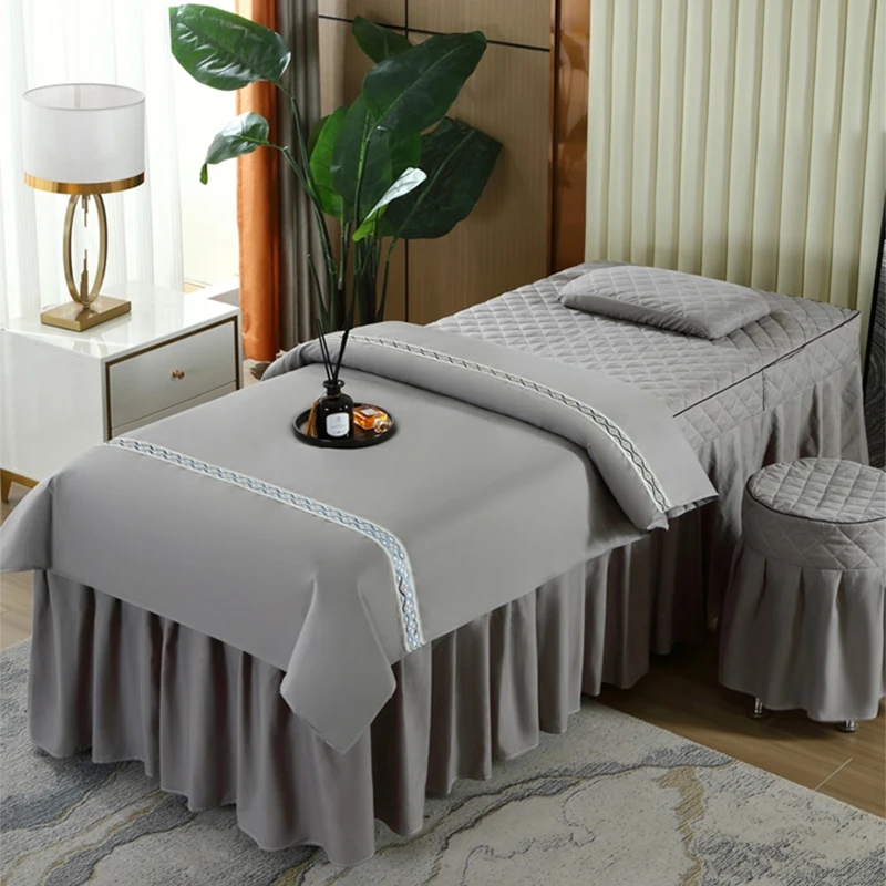 【开播福利】工厂直销 美容院床罩四件套专用罩子按摩洗头床可定做