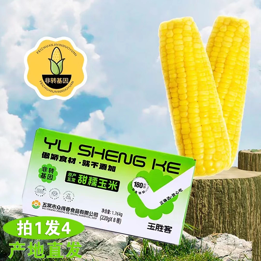 东北真空包装黏玉米棒黄糯苞米现摘新鲜甜（拍一发四）