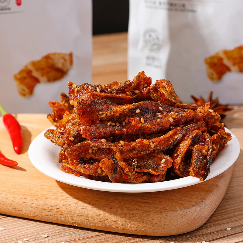 【到手3袋】蜜汁鳕鱼皮香脆香辣鱼皮手撕即食海味=网红小吃