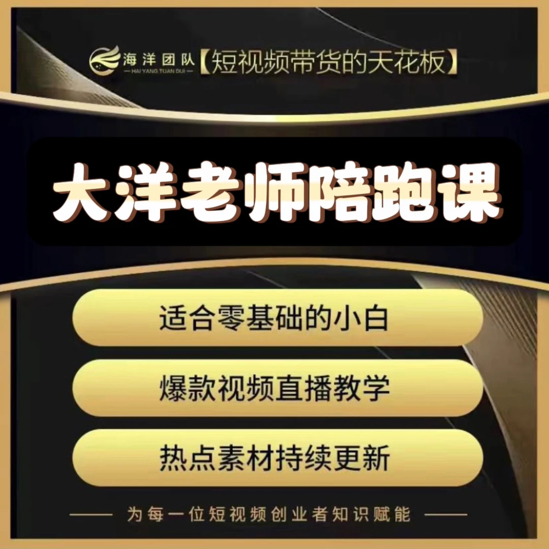 大洋老师私教陪跑课（报名通道P）