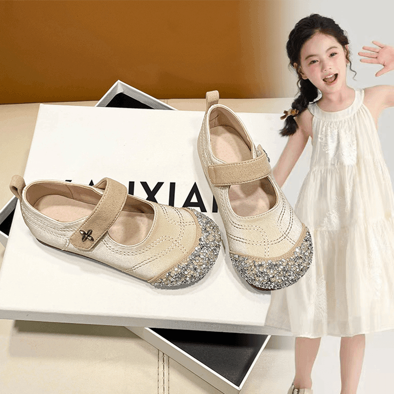 ABC 女童小皮鞋2024秋季新款儿童水晶公主鞋中大童女孩时尚单鞋潮