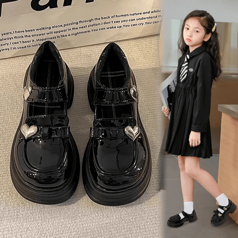 ABC女童小皮鞋3-12岁春秋新款百搭公主鞋洋气乐福鞋英伦风女童鞋