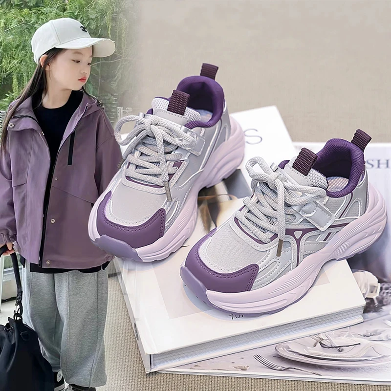 ABC女童运动鞋2024春秋新款儿童时尚休闲鞋中大童男童百搭单鞋潮