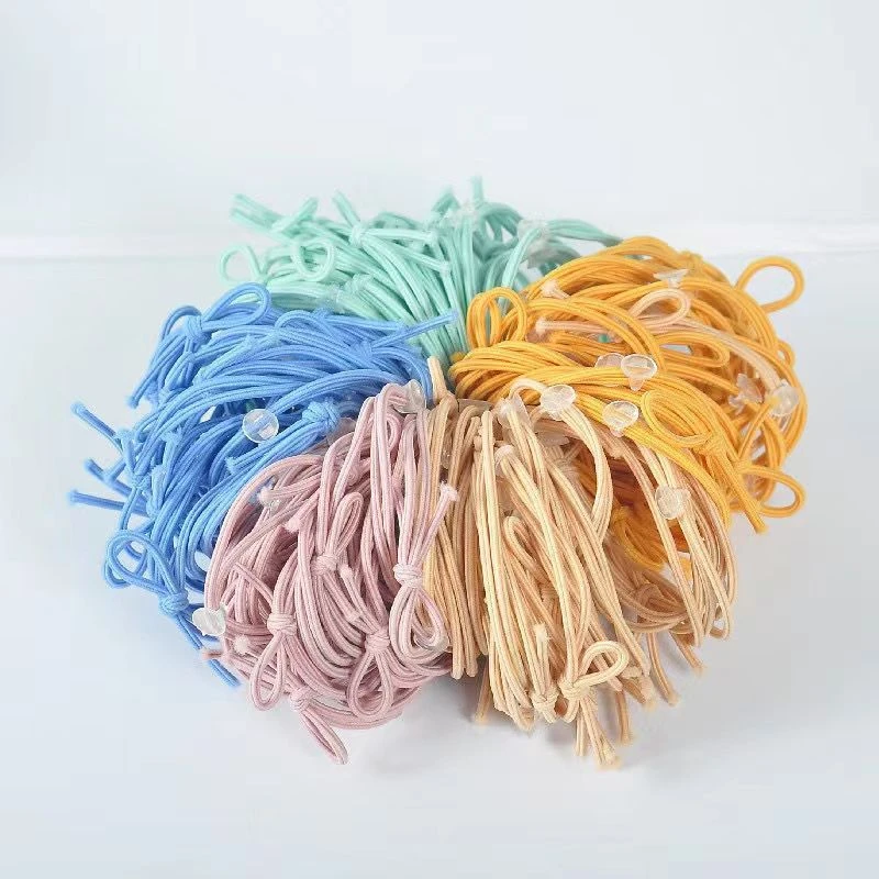 清新高弹力双圈头绳手工diy平底托发圈扎头发学生马尾橡皮筋批发
