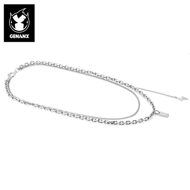 GENANX/闪电潮牌 钛钢项链 【闽南狼推荐】流苏吊坠粗细项链 A220