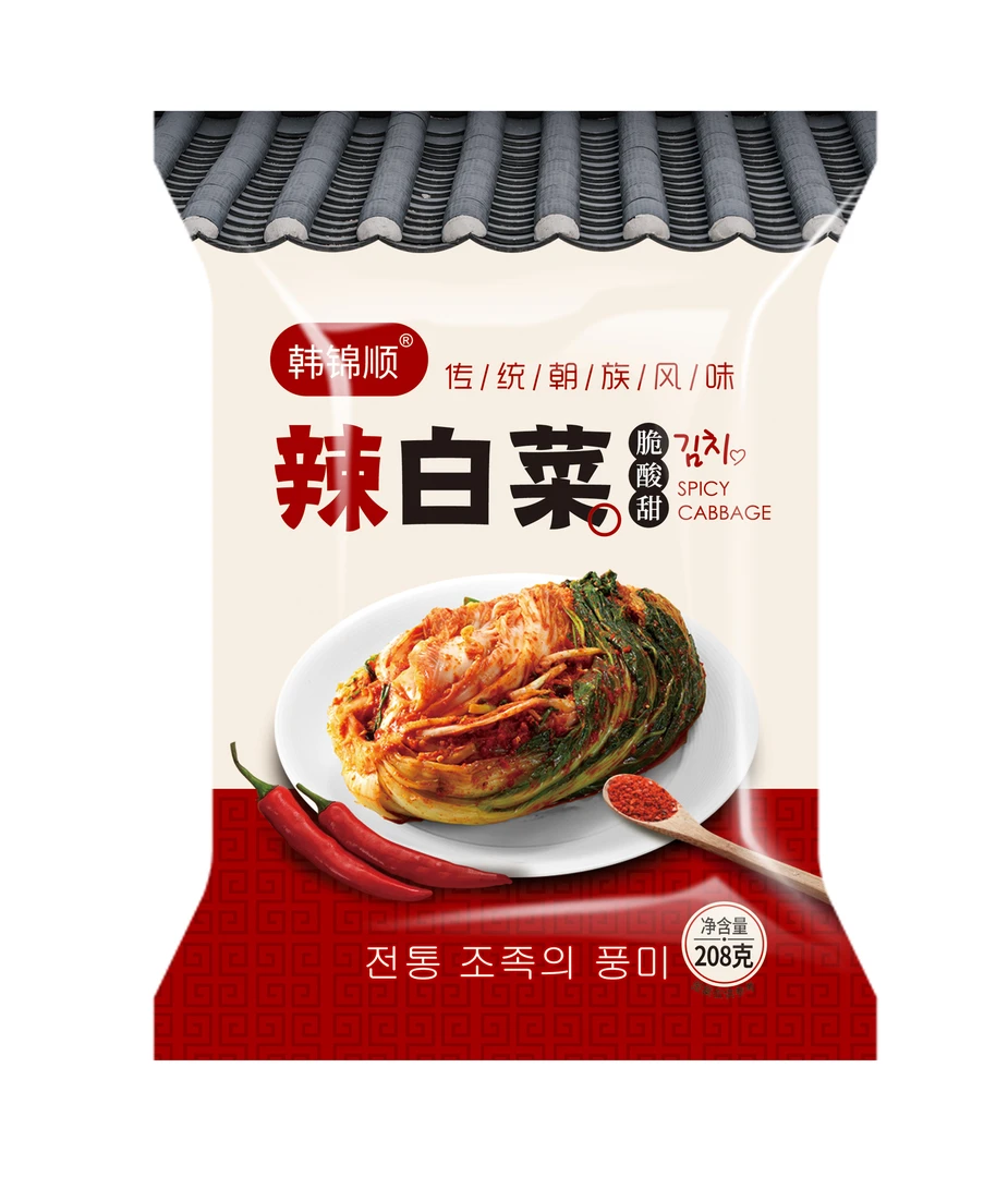 正宗韩式辣白菜208克*10袋正宗韩式优质开胃小包装泡菜美味即食