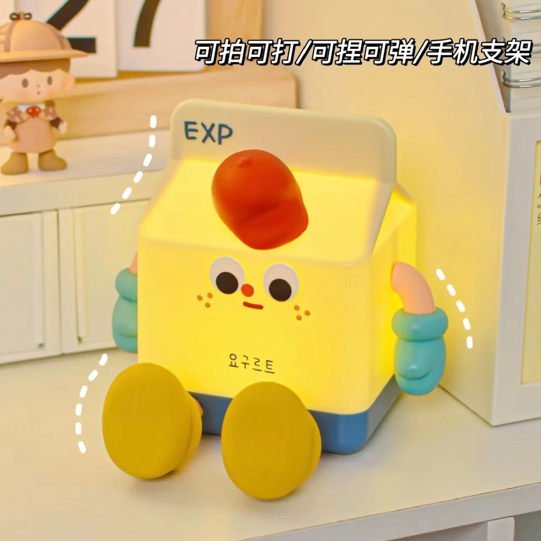 创意牛奶盒睡眠灯卧室宿舍床头充电高颜值小夜灯女孩男孩生日礼物