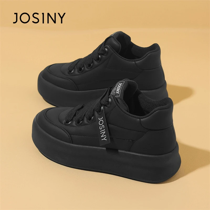 卓诗尼厚底板鞋女2025秋季新款时尚运动休闲鞋百搭女鞋圆头面包鞋