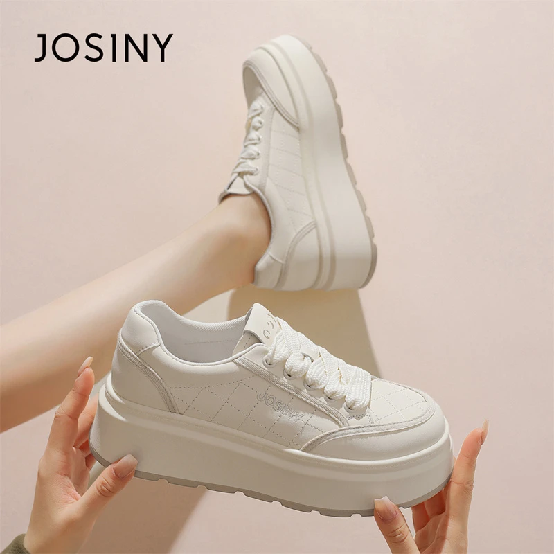 卓诗尼松糕厚底小白鞋女秋季新款百搭小众增高板鞋显脚小休闲鞋女