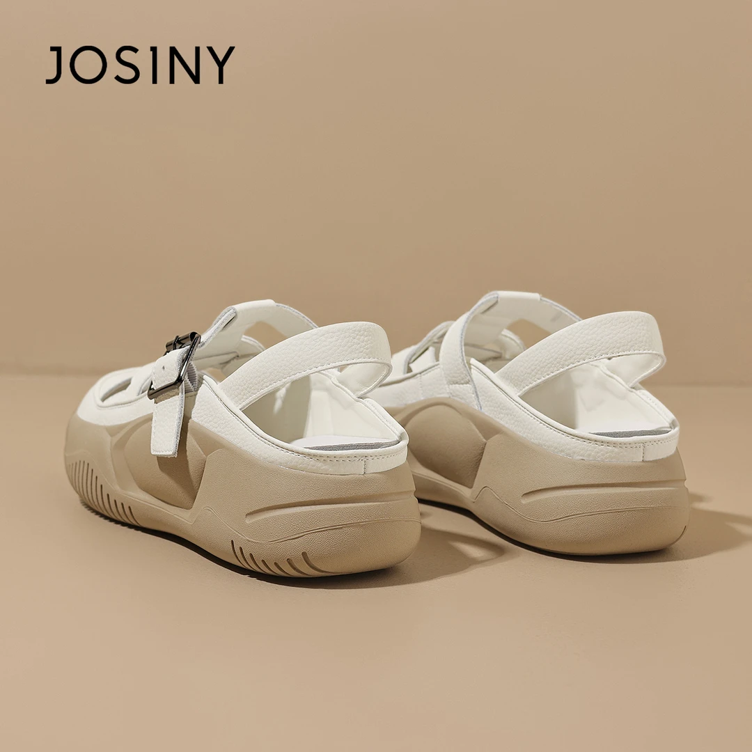 卓诗尼厚底运动包头凉鞋女2025秋季新款休闲外穿镂空透气休闲女鞋