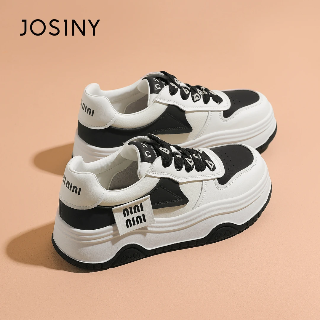 卓诗尼女鞋秋季新款小白鞋百搭厚底板鞋学生软底舒适耐磨运动潮鞋