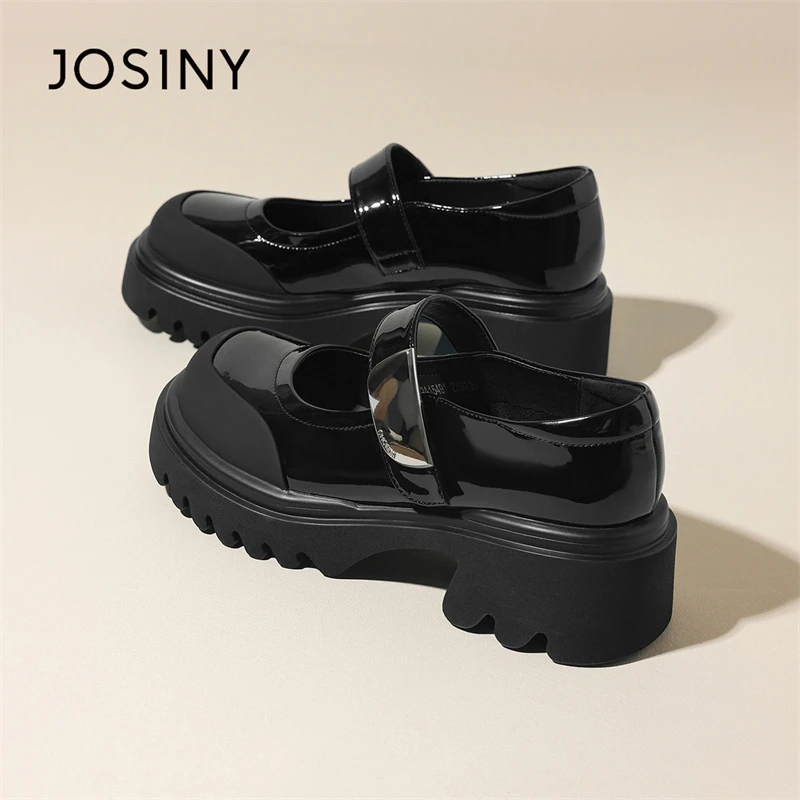 卓诗尼厚底黑色玛丽珍鞋女百搭2025夏季新款高跟圆头JK制服单鞋女