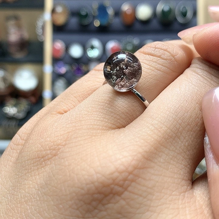 水晶水晶戒指银S925镶嵌