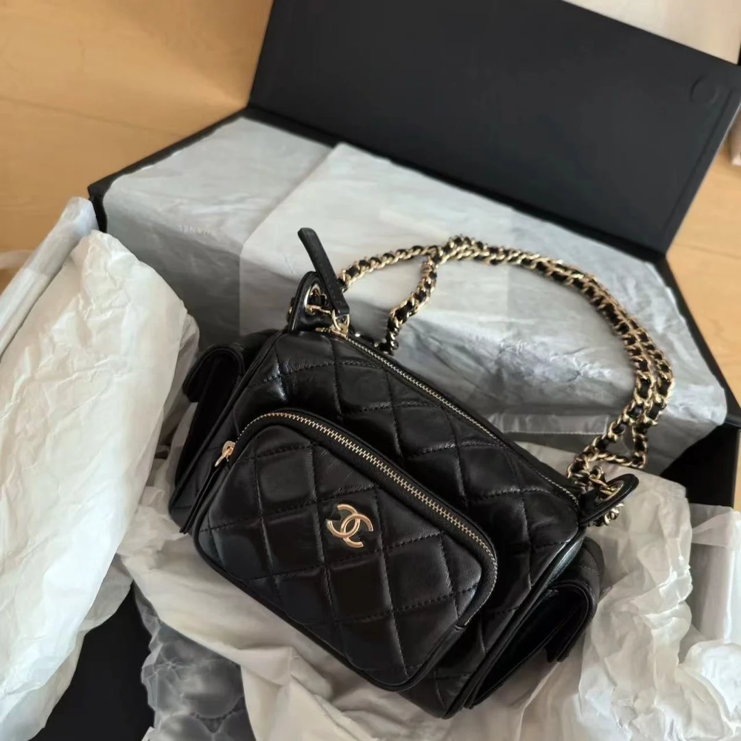 99新 Chanel/香奈儿 青奢荟/24K保龄球相机包/62682