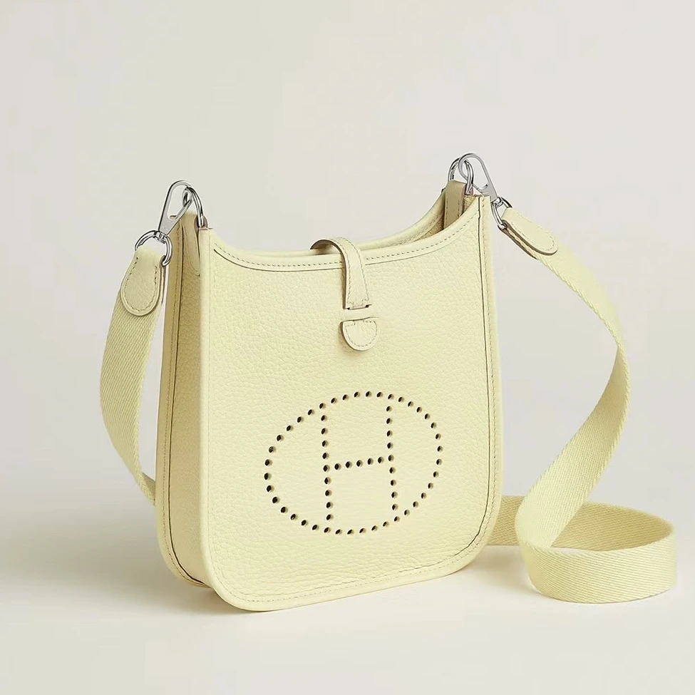 99新 Hermes/爱马仕 青奢荟/米尔顿黄伊芙琳斜挎包/51123