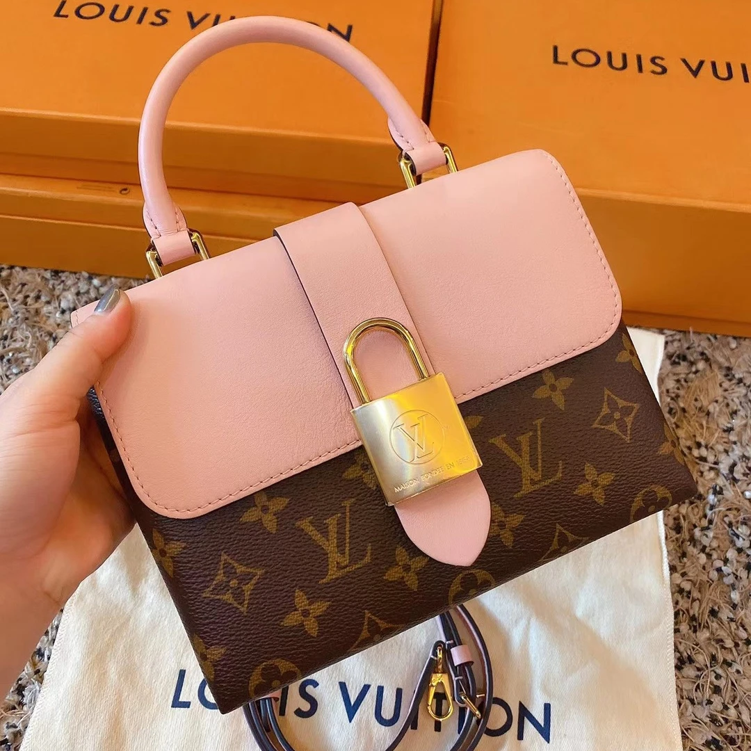95新 LouisVuitton/路易威登 青奢荟/粉锁头手提斜挎包/84699