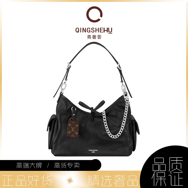 未使用 LouisVuitton/路易威登 青奢荟/全黑carryall小号斜挎包/