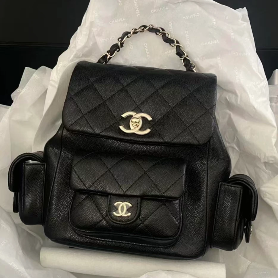 99新 Chanel/香奈儿 青奢荟/香奈儿黑色双肩大号/50854