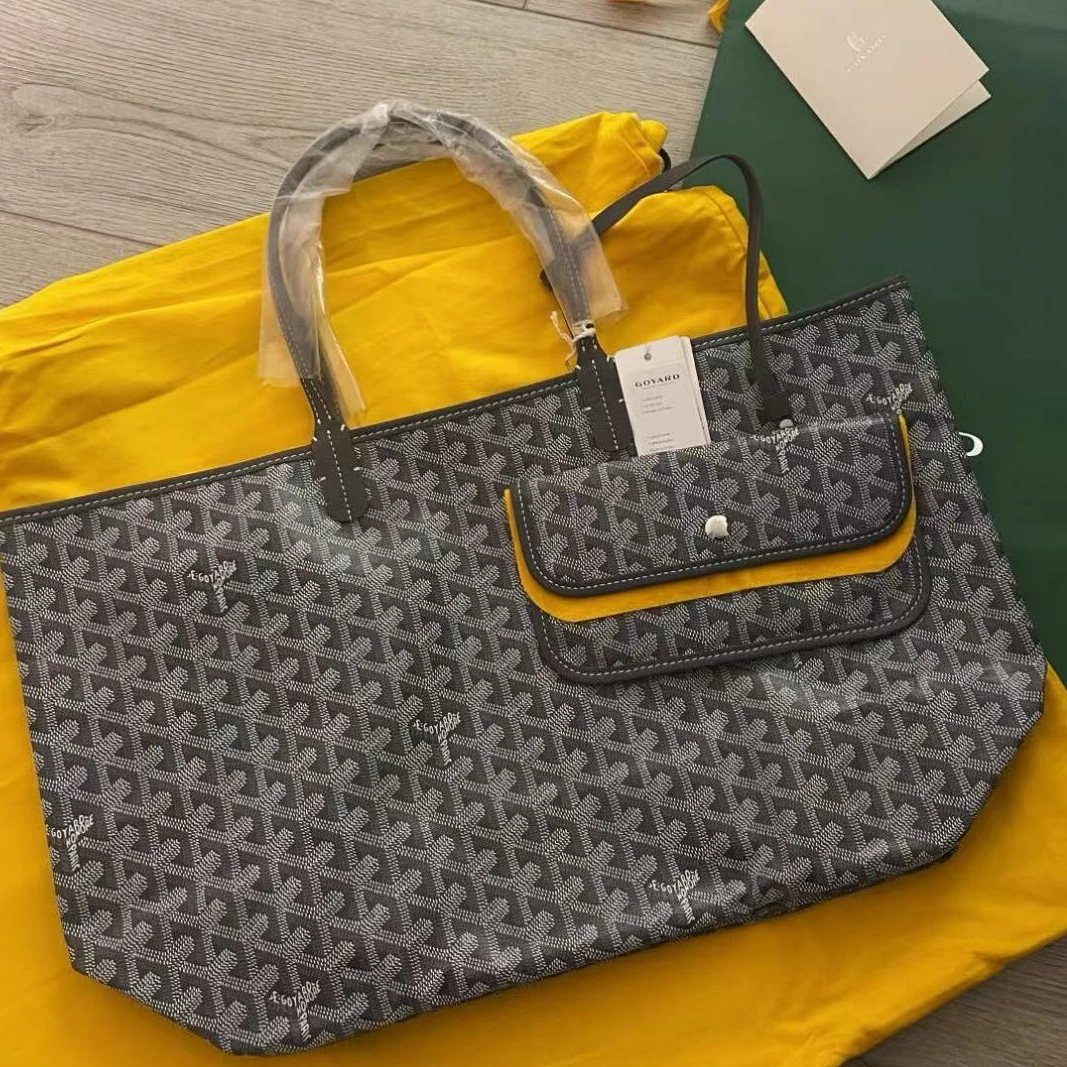 95新 Gaoy/戈雅 青奢荟//戈雅灰色购物袋小号/66134