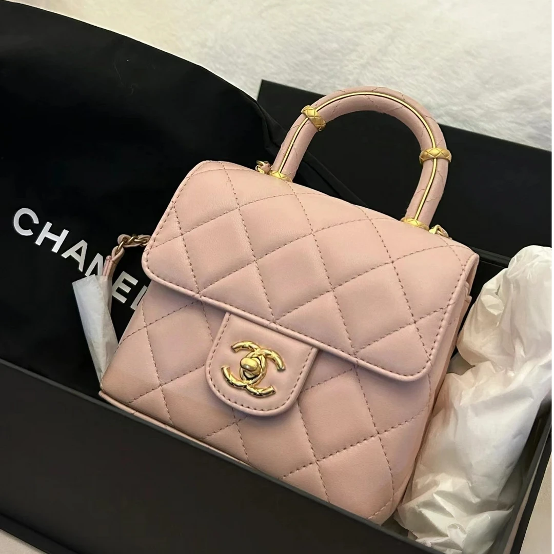 99新 Chanel/香奈儿 青奢荟/23S手柄方盒子链条斜挎包/50786