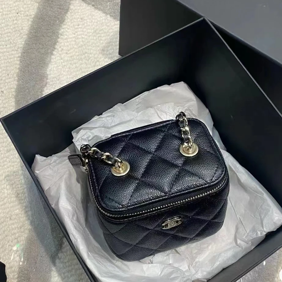 全新未使用 Chanel/香奈儿 青奢荟/黑金小盒子迷你斜跨包/45089