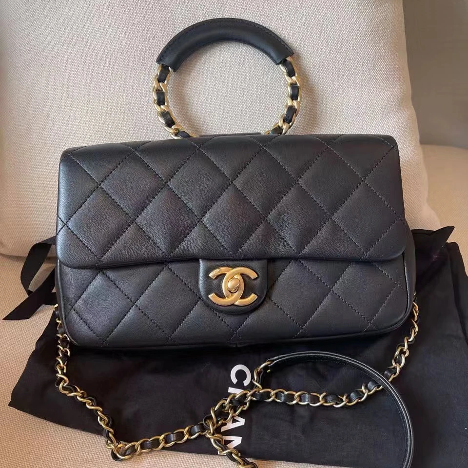 95新 Chanel/香奈儿 青奢荟/CF圆环手提包/17285