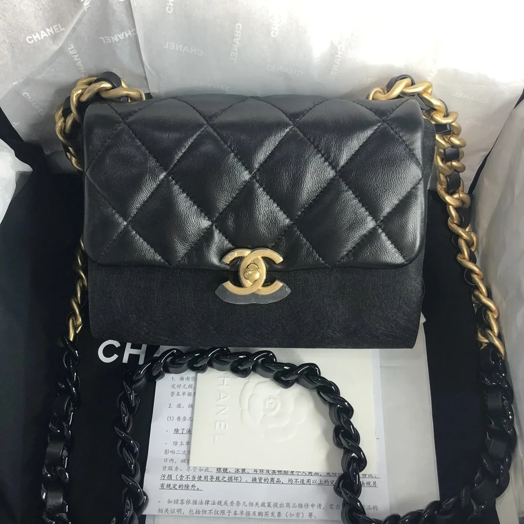 95新 Chanel/香奈儿 青奢荟/22S渐变双色肩带方胖子包/34160
