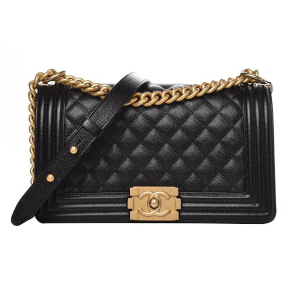 95新 Chanel/香奈儿 青奢荟/leboy黑金牛中号单肩斜挎包/65544