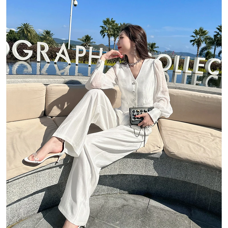 GOOUNYA/格润雅轻奢气质女神范套装裤女夏季新款轻熟风时尚两件套