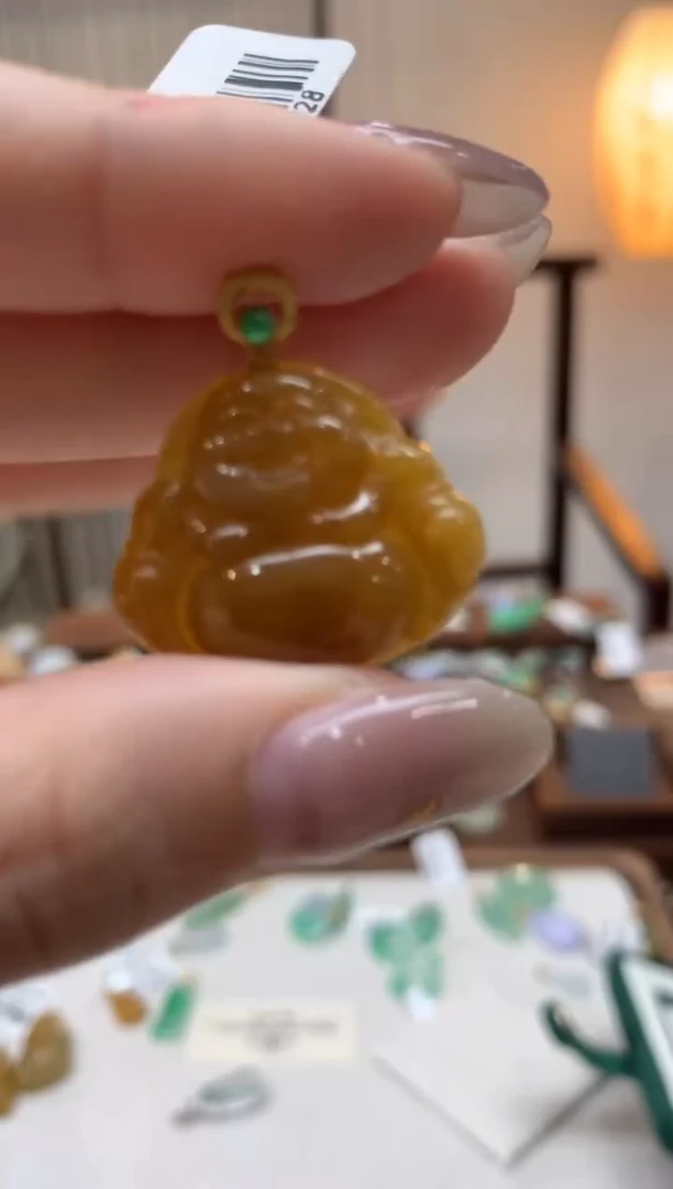【闪购商品】翡翠吊坠(不含链)18K金镶嵌佛公