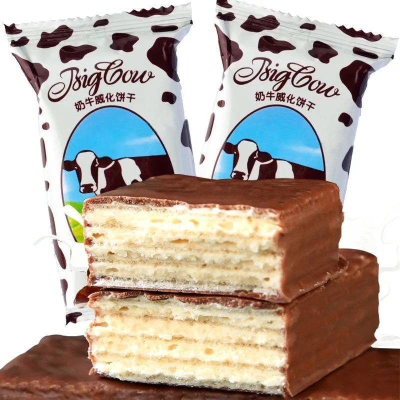 巧克力威化饼干大奶牛威化饼干国产风味醇香酥脆独立包装曲奇零食