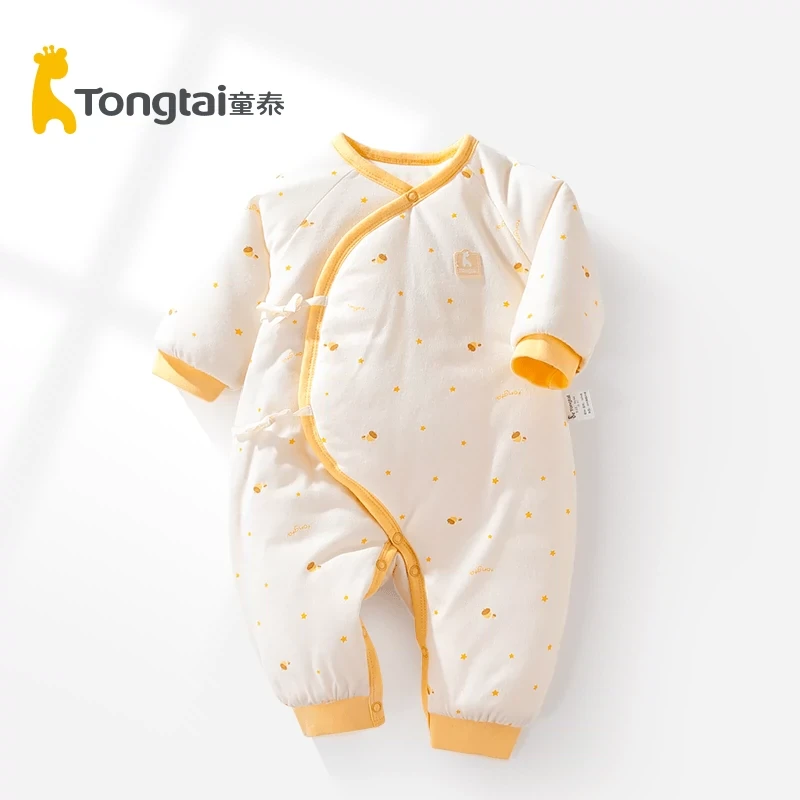 Tongtai/童泰秋冬新款新生儿婴儿连体衣宝宝哈衣爬服加厚纯棉保暖