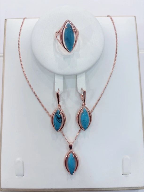 铜合金树脂耳饰 3029 民族风 耳环戒指吊坠套装 经典款