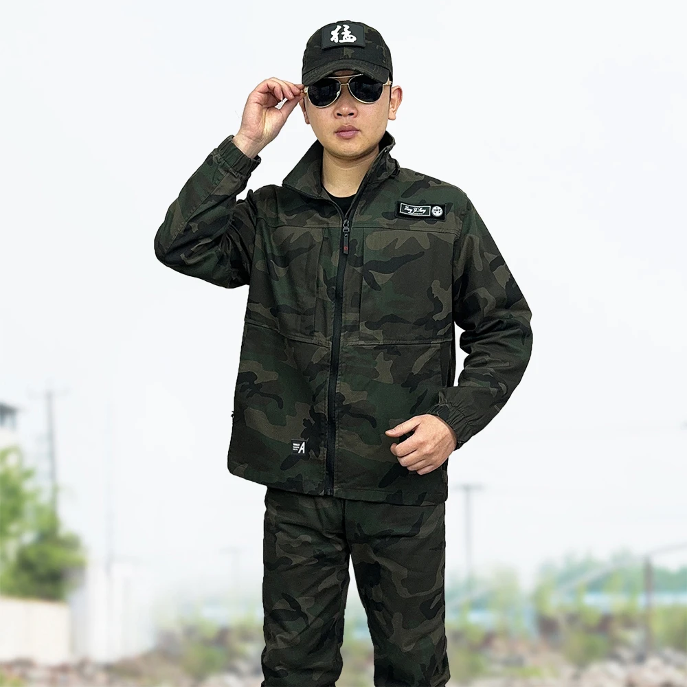 秋季迷彩服套装男士户外棉料工作服休闲服耐磨耐脏透气工装宽松