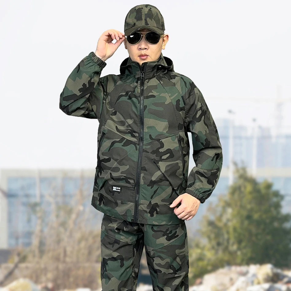 新品迷彩服套装男女士户外工装春秋款工作服耐磨耐脏防泼水休闲