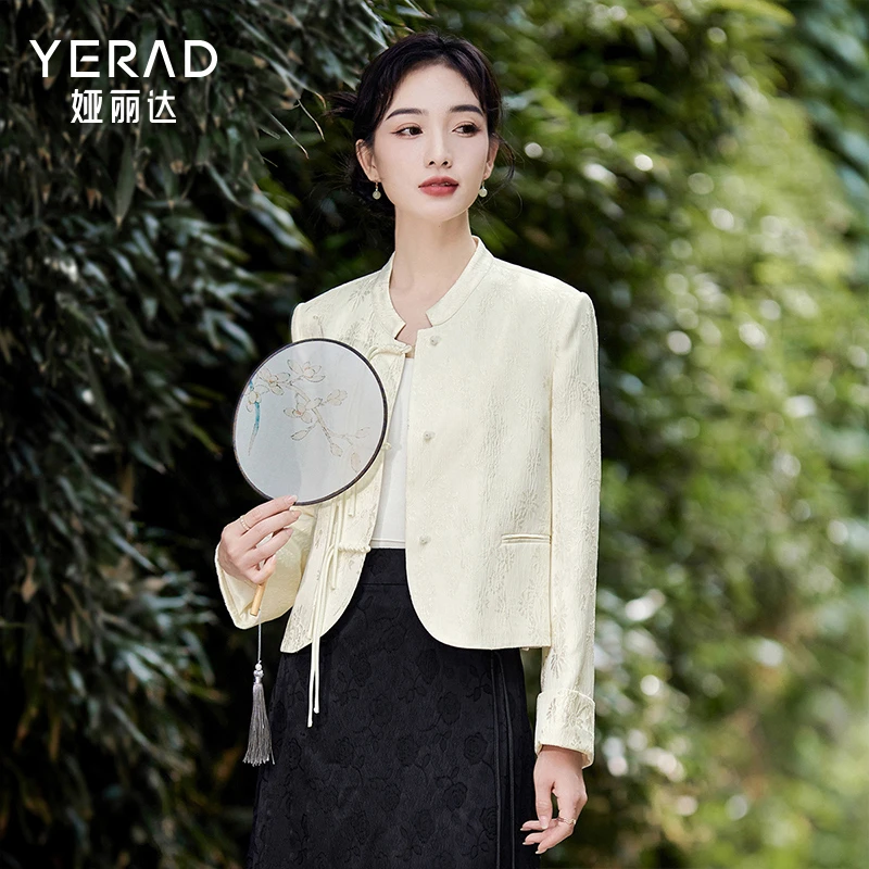 娅丽达气质国风新中式短外套女2025春季新款设计感流苏盘扣上衣
