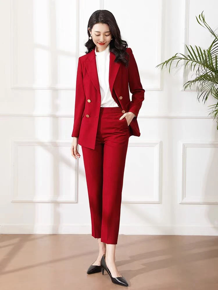 【F1595】御姐西装套装女2024秋冬新款高级感休闲气质女神范套装