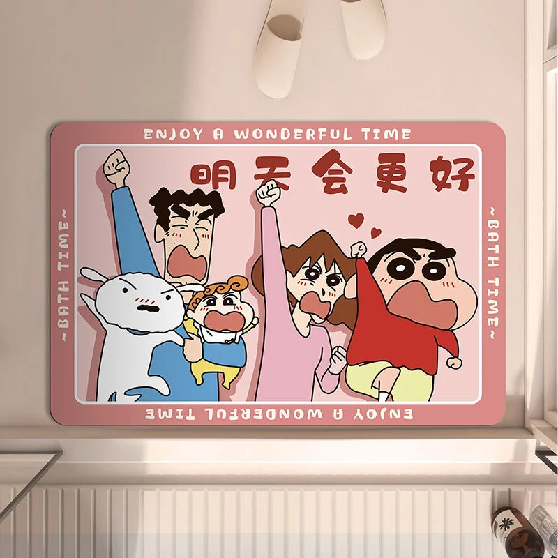 新款小新浴室家用吸水地垫卡通软硅藻泥耐脏厕所卫生间门口脚垫子