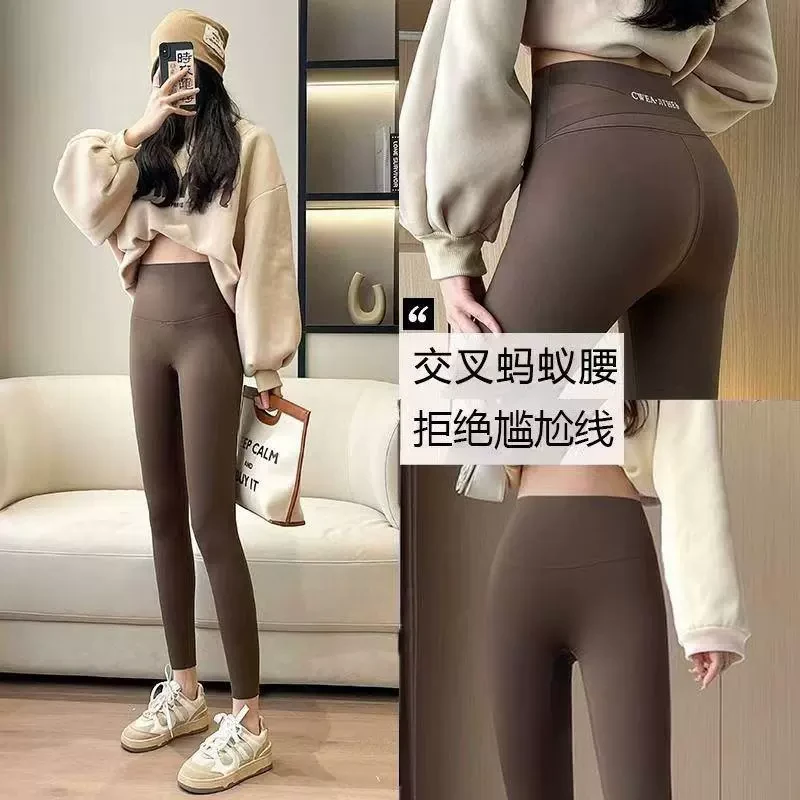 高腰提臀鲨鱼裤冬款加绒加厚保暖打底裤女外穿修身显瘦塑型芭比裤